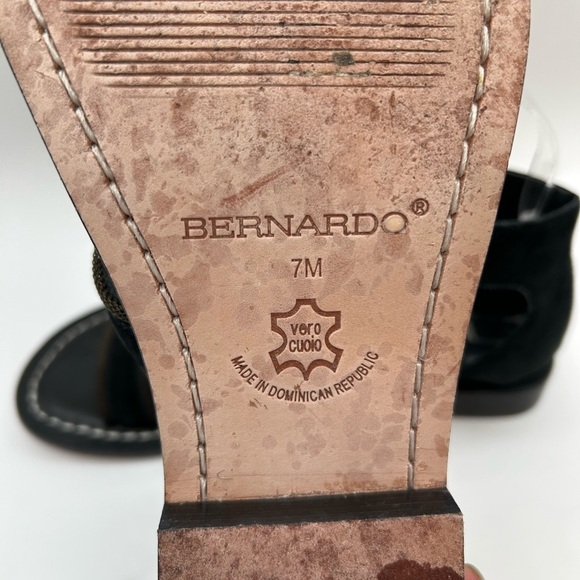 BERNARDO Theo Black Suede and Leather  Strappy Flat Sandal 7 - Picture 13 of 14